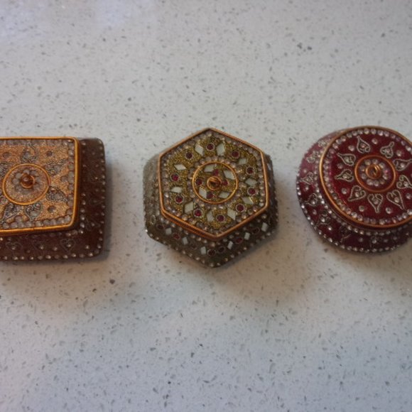 India Other - India Inspired Trinket Boxes Set of 3